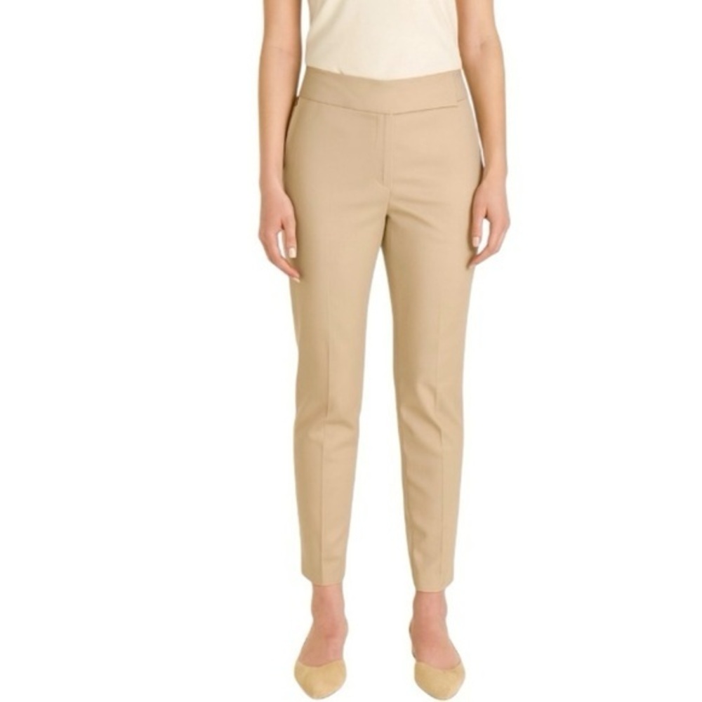 OSMAN Women's Cotton/linen Light Khaki Slim Fit Tailored Ankle Pants size 4
